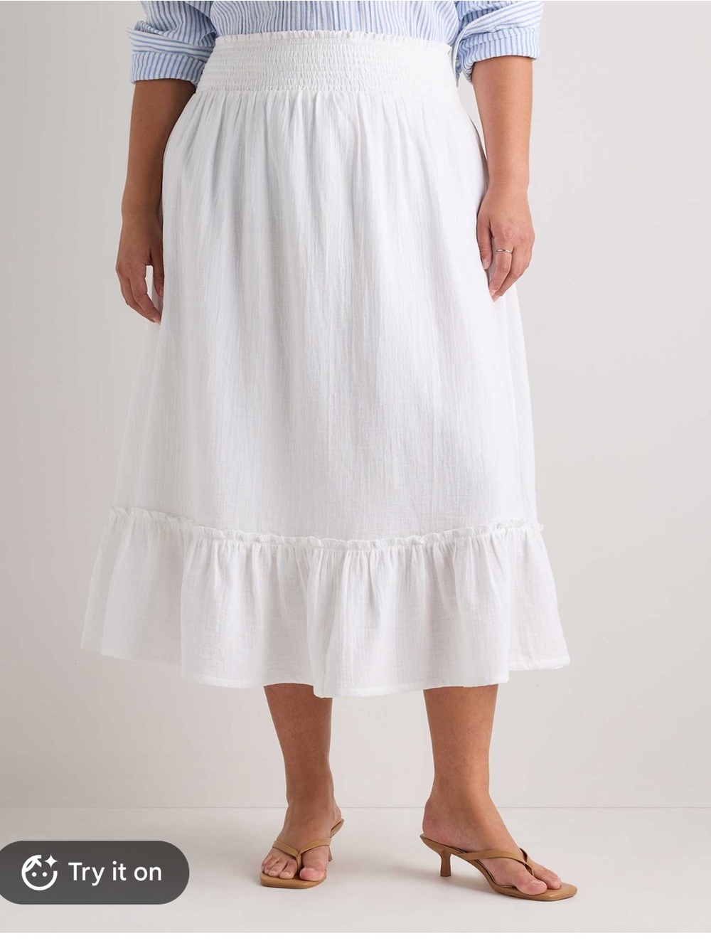 Quince 100% Organic Cotton Gauze Smocked Maxi Skirt